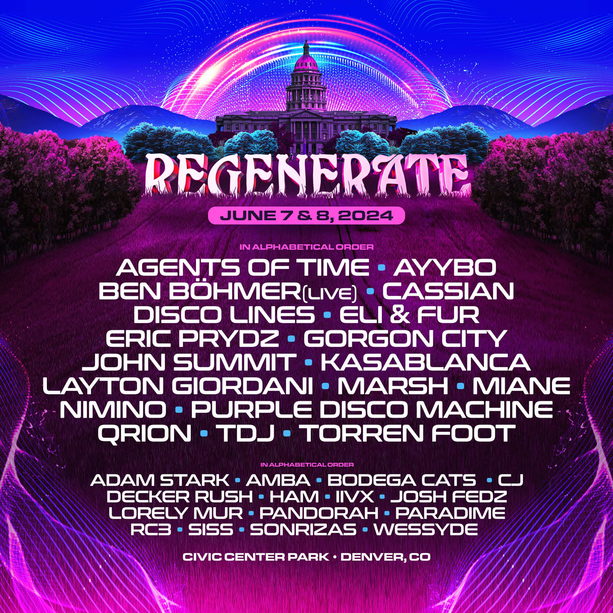 Regenerate 2024 lineup, tickets, Music Festival, iEDM