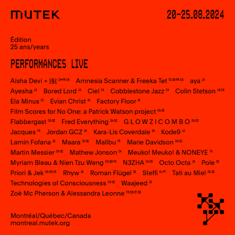 MUTEK Montreal 2024 Lineup