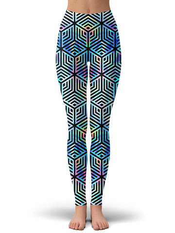 Holographic Hexagon Leggings