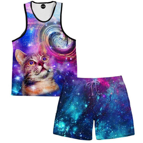 Amazed Cat Tank And Short Combo