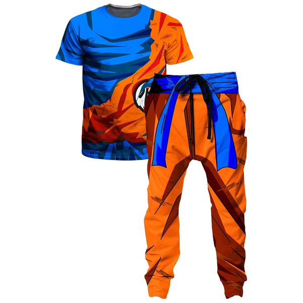 Battle Damaged Goku Armor T-Shirt and Joggers Combo