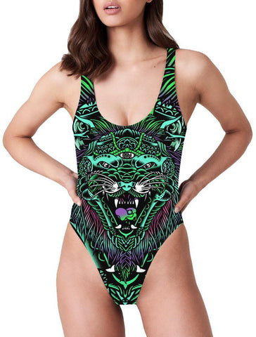 Acid Tiger High Cut One-Piece Swimsuit