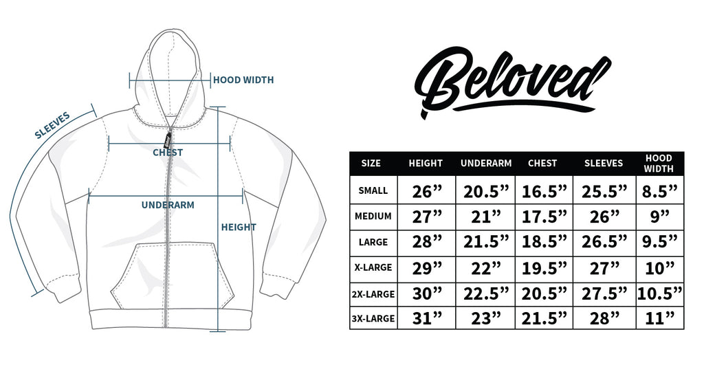 BELOVED ZIP UP HOODIES