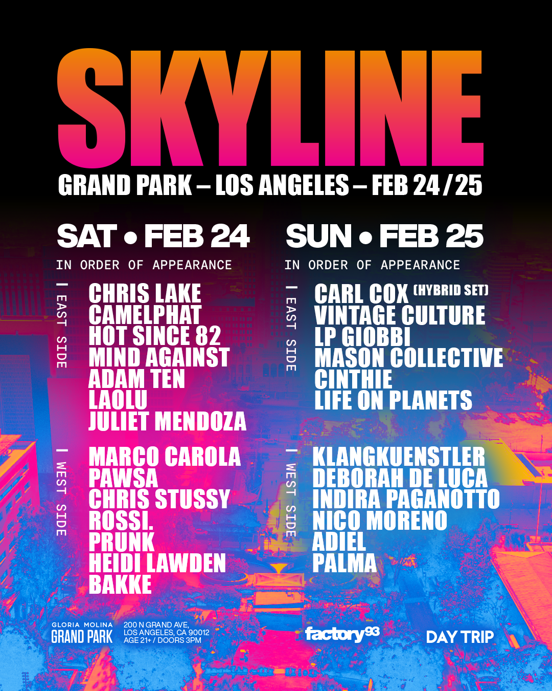 Skyline 2024 lineup, tickets, Music Festival, iEDM