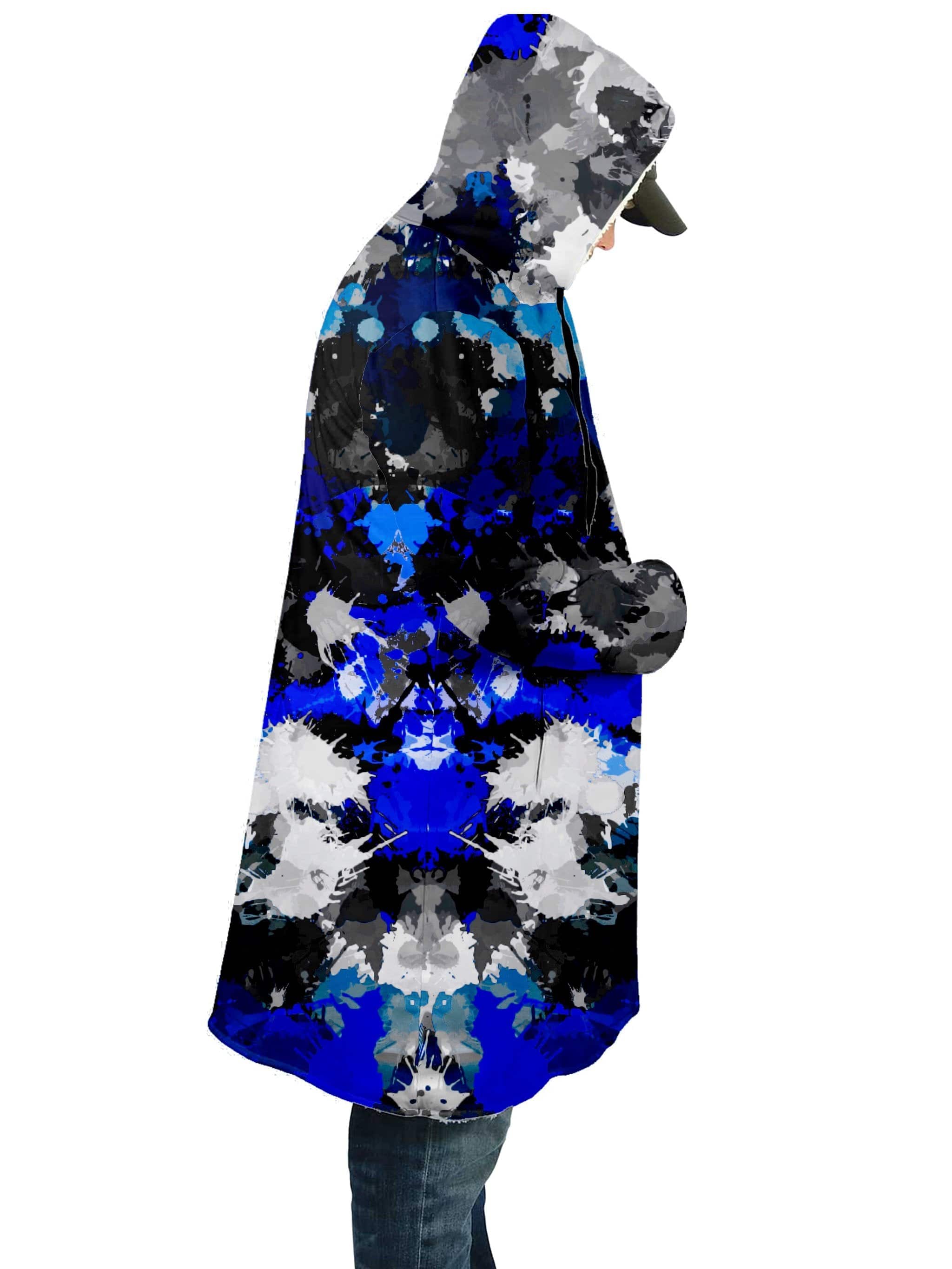 Blue and Grey Paint Splatter Cloak