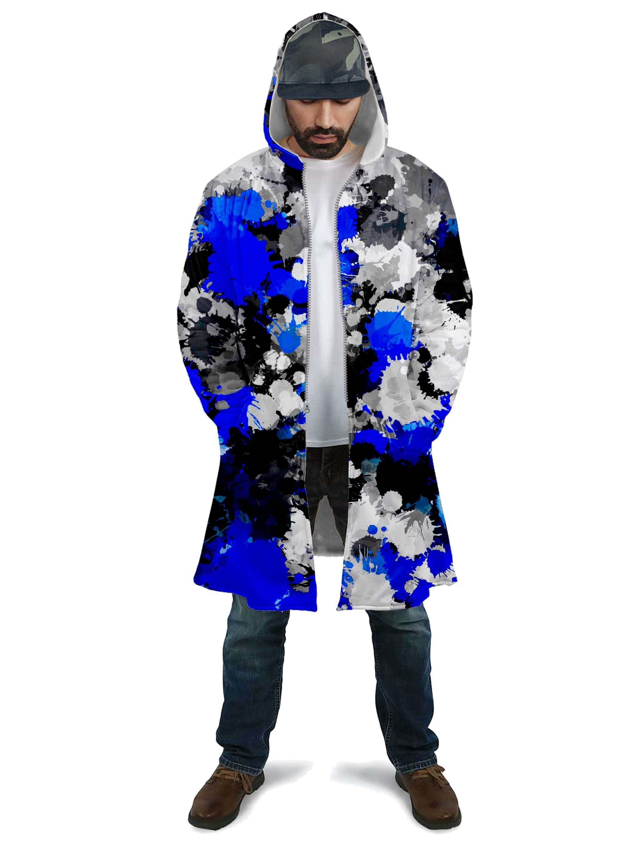 Blue and Grey Paint Splatter Cloak