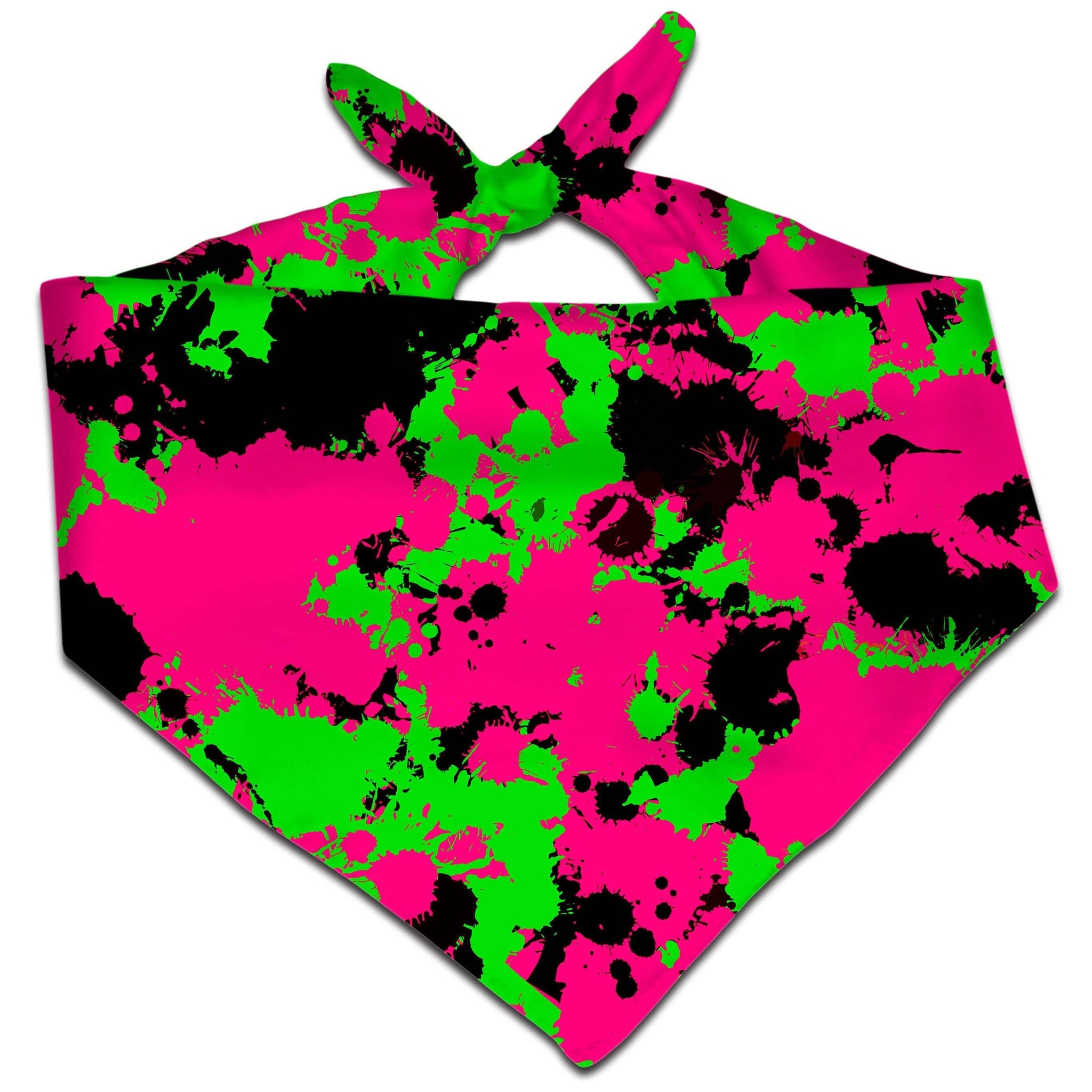 Pink Black and Green Paint Splatter Bandana – iEDM