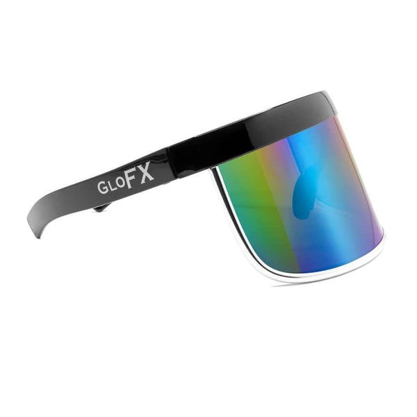 GloFX Square Kaleidoscope Glasses - Metal Frame - MC Squared Rainbow Light Diffraction EDM Festival Rave Prism Glasses