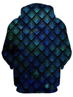 Noctum X Truth - Galactic Dragon Scale Teal Unisex Zip-Up Hoodie