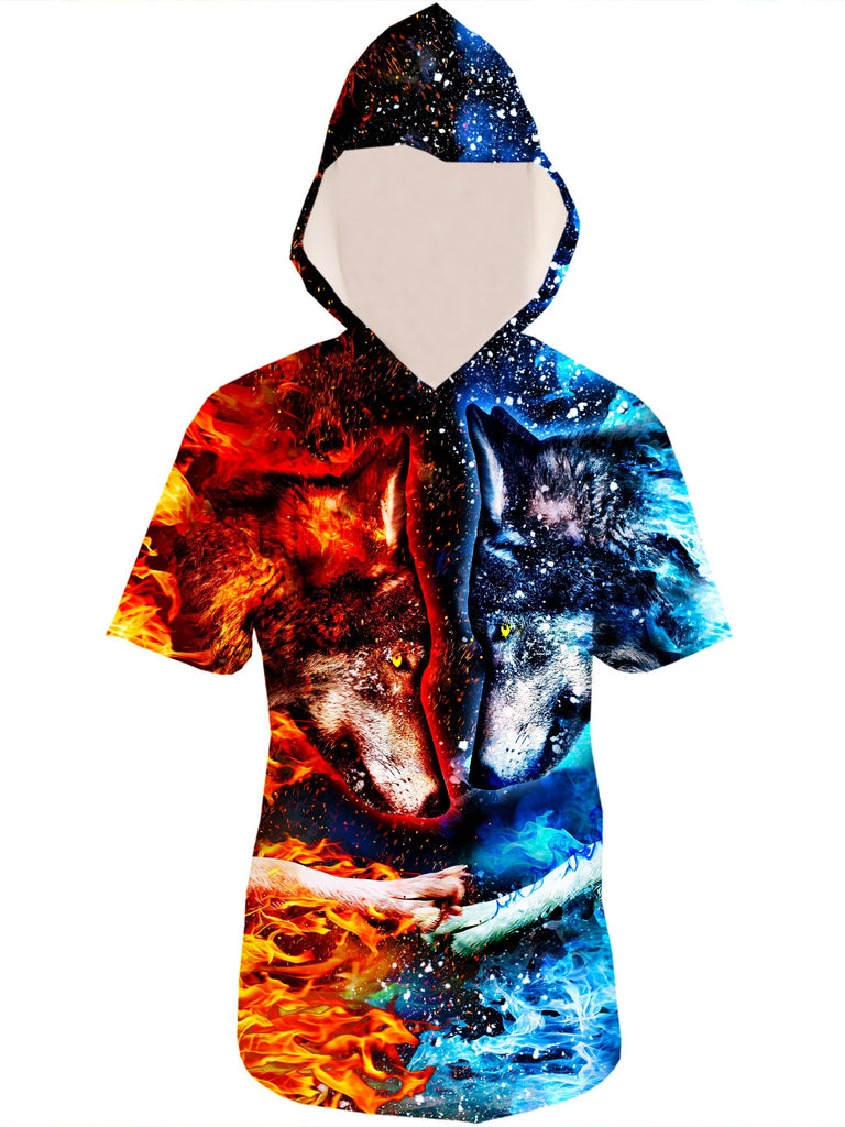 fire and ice wolf hoodie