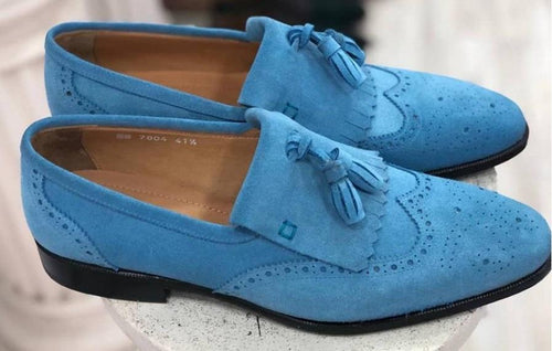 mens blue loafers with tassels