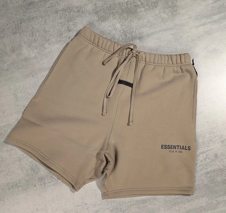 NEW SS22] FEAR OF GOD FOG Essentials 3M Black Logo Sweat Short