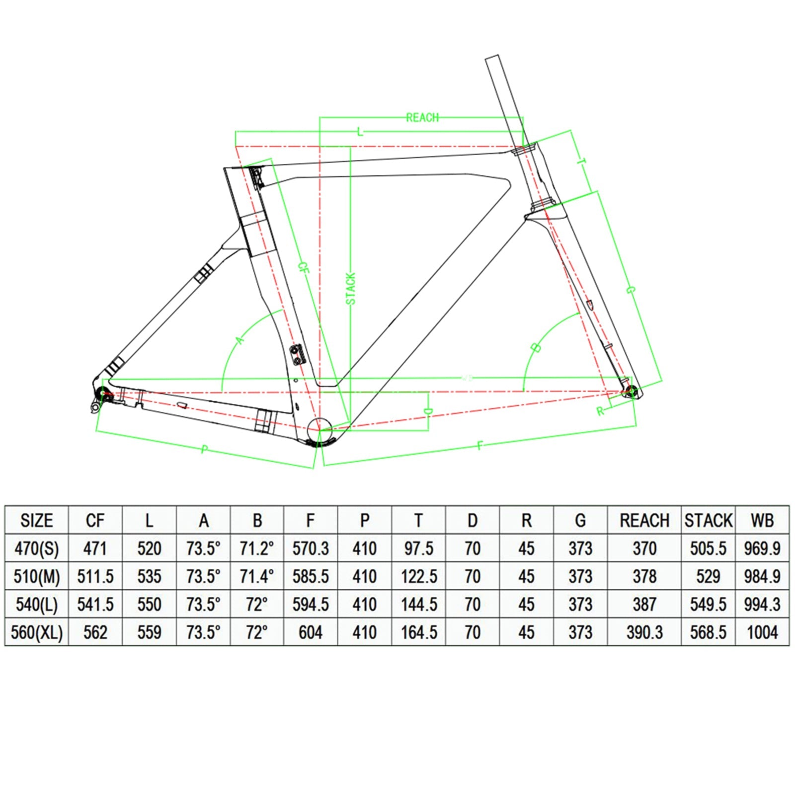 SAVA Phantom3.0 Carbon Road Bike geometry