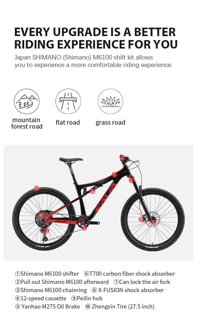 SAVA DENON6.0 carbon mountain bike configuration