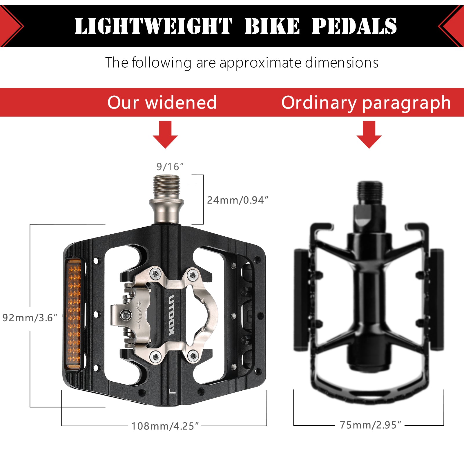 KOOTU mountain bike pedals lightweight pedals