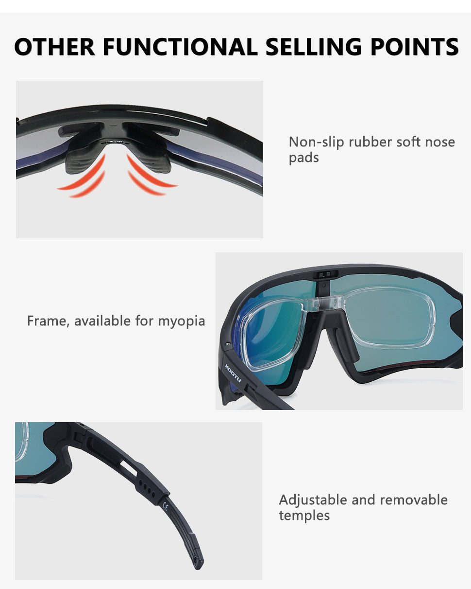 KOOTU Unisex Cycling Sunglasses Polarized Glasses For Road MTB-SAVA Carbon Bike