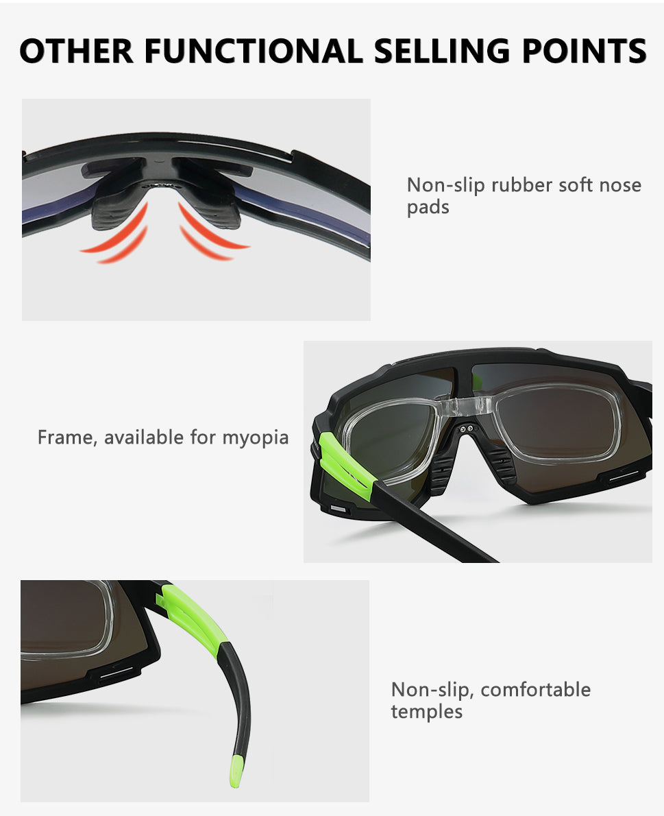 KOOTU Polarized Cycling Sunglasses 5 Lens Bike Glasses Cycling Eyewear-SAVA Carbon Bike