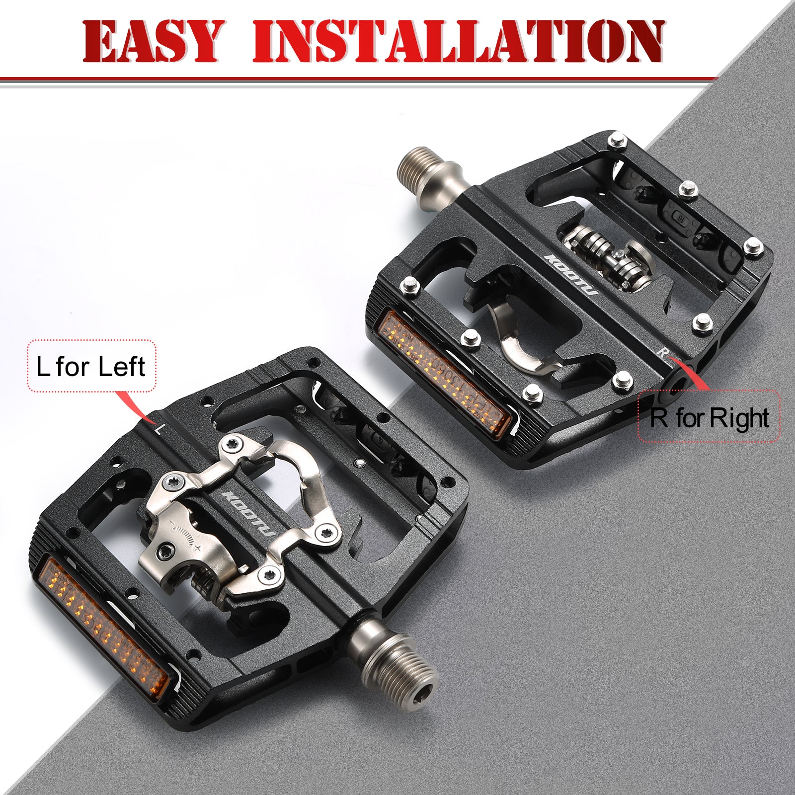 KOOTU mountain bike pedals easy to install