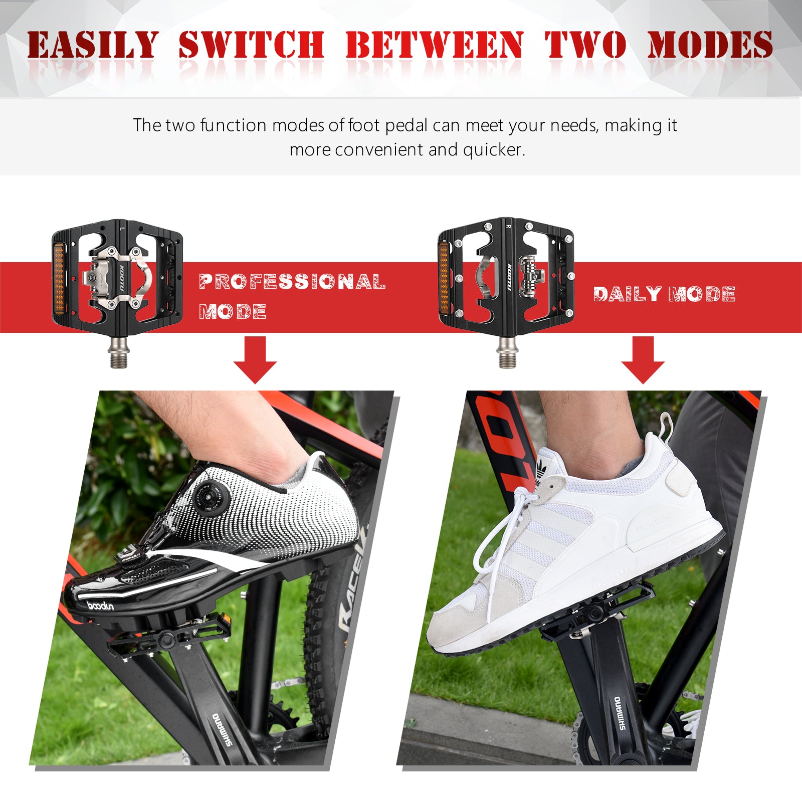 KOOTU mountain bike pedals easy to switch