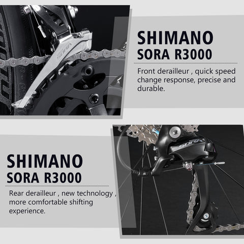 SAVA R09 carbon road bike with shimano sora R3000 derailleur system