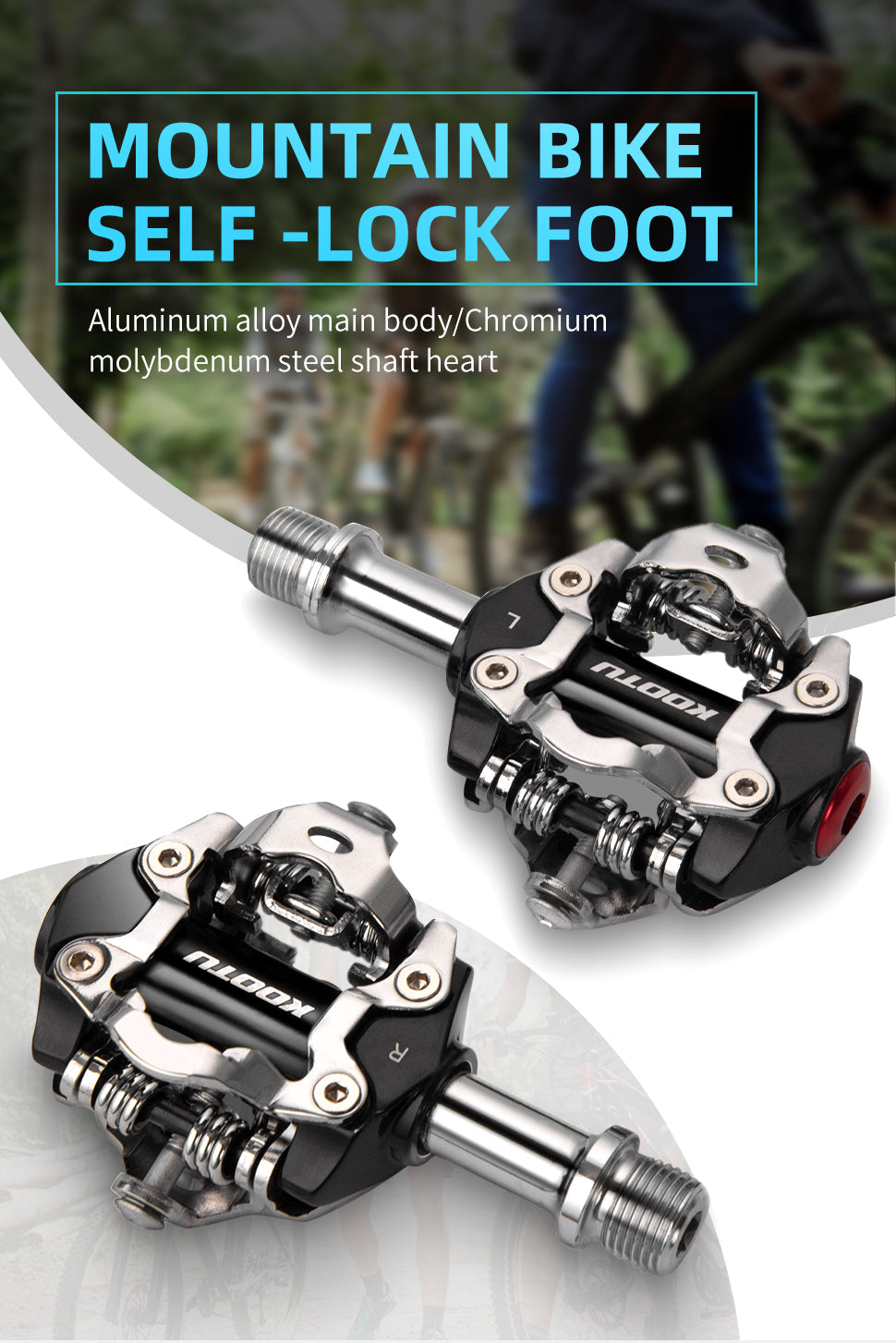 KOOTU Mountain Bike Clip Pedals Self-Lock System Pedal Spd Pedals For Mtb-SAVA Carbon Bike