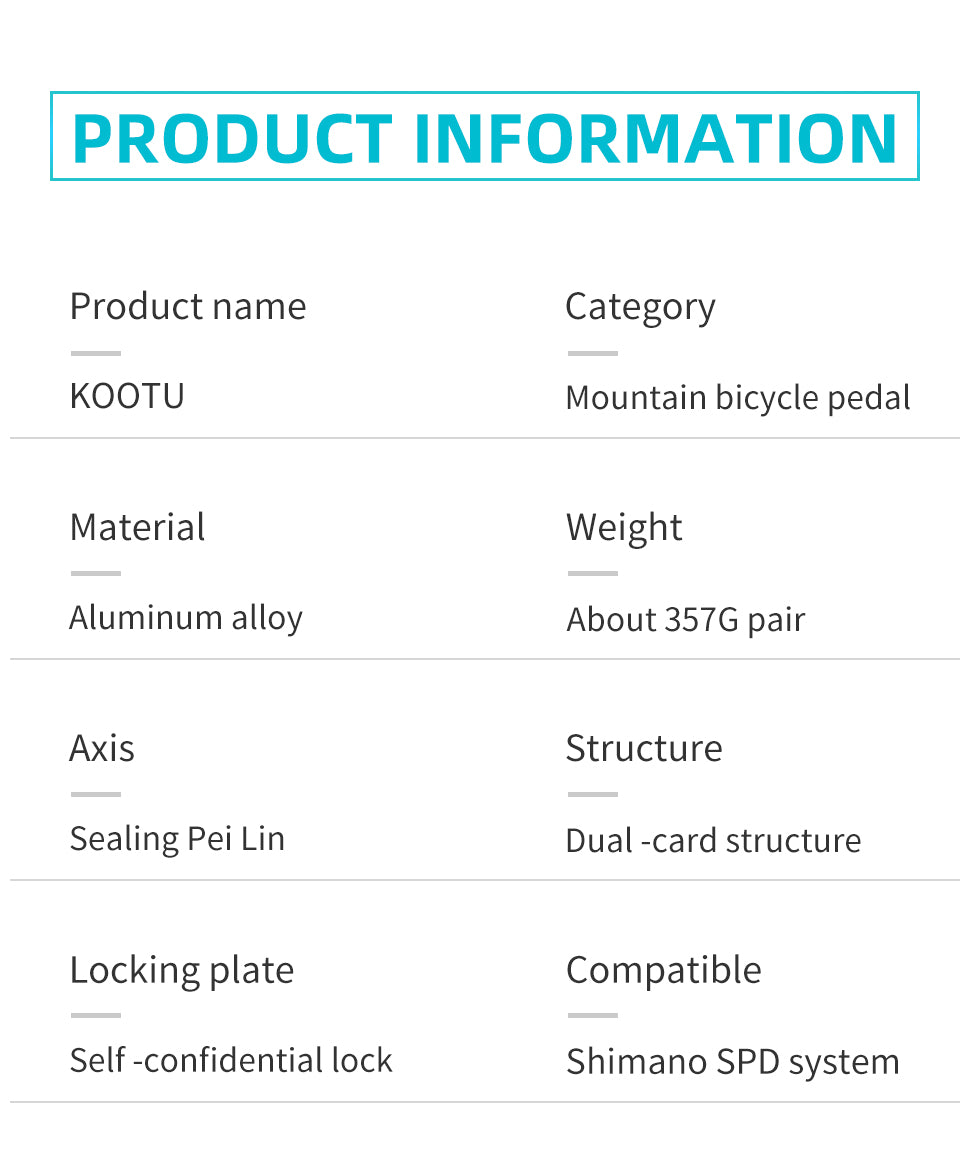 KOOTU Mountain Bike Clip Pedals Specification-SAVA Carbon Bike