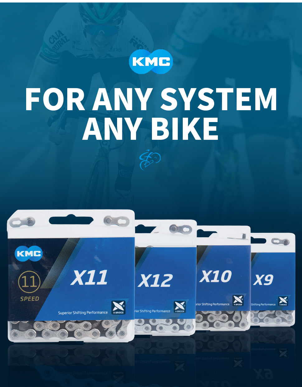 KMC Chain Road Bike Chain 11 Speed Bicycle Chain X9 X10 X11 118L Links Compatible for SHIMANO 11 Speed Chain