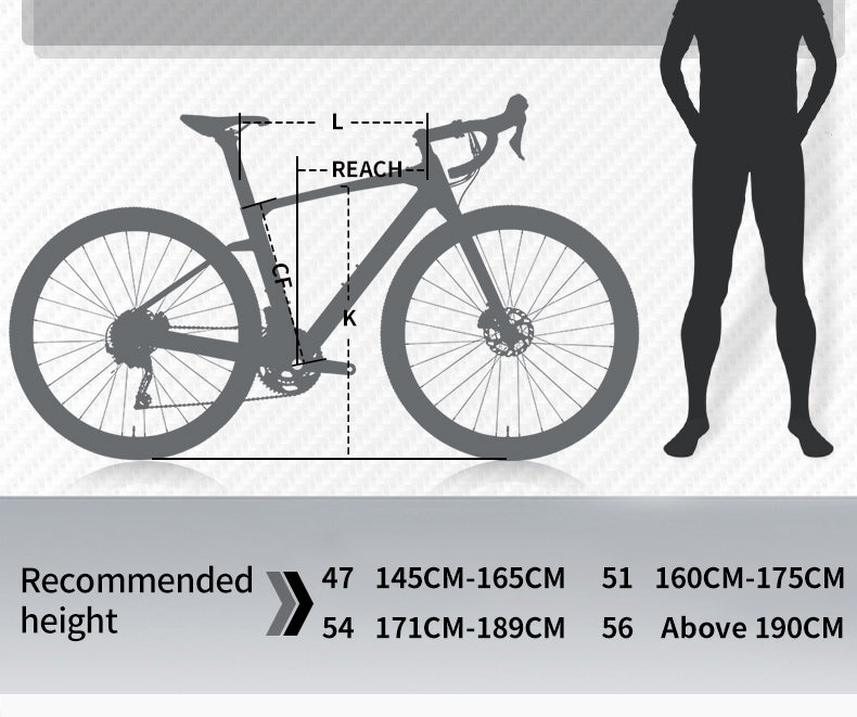 Guide des tailles de vélo de gravier en carbone SAVA Hulk6.0