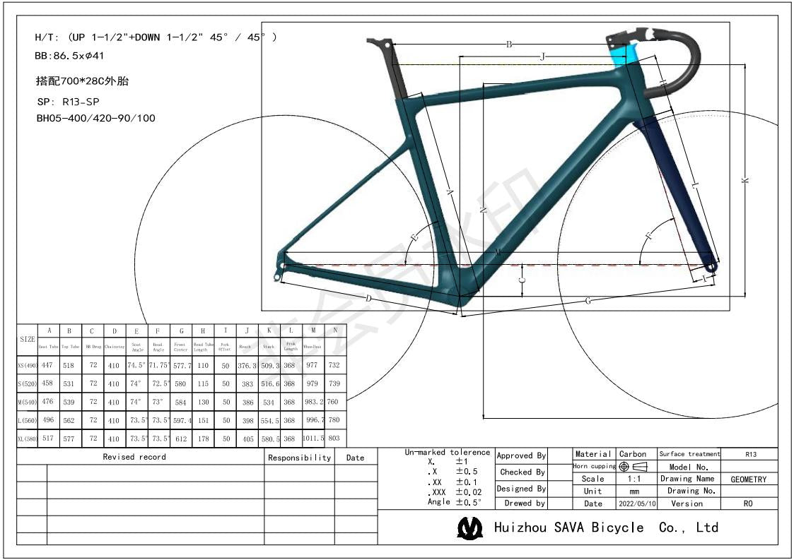 SAVA FALCON 8.0 geometry