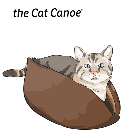 The Cat Canoe is a modern pet bed made by the Cat Ball, LLC