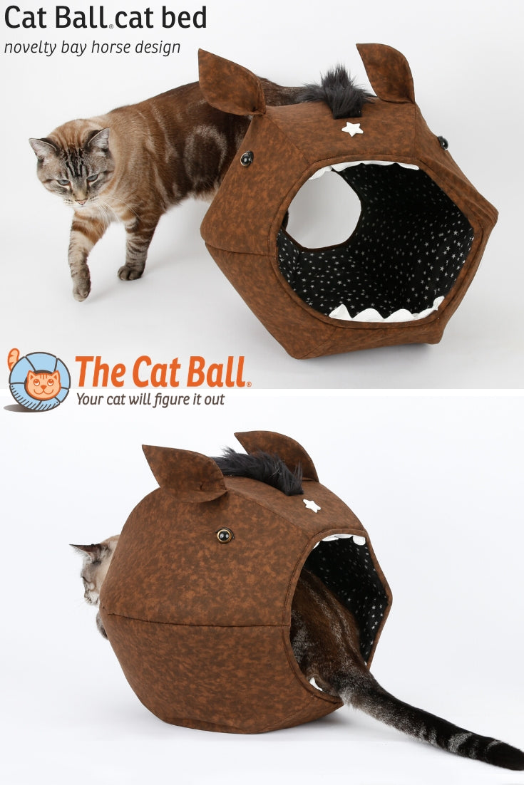 Cat Ball novelty horse design, a funny cat bed made in the USA by The Cat Ball, LLC