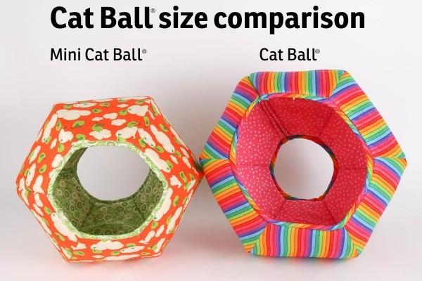 Compare the mini Cat Ball® cat bed to our standard size