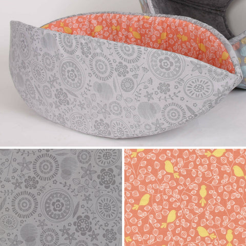 Cat Canoe from the Lilly collection, made in grey tonal floral