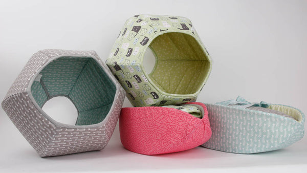 Pastel fabric cat bed options