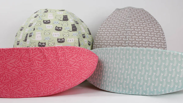 Pastel fabric cat bed options