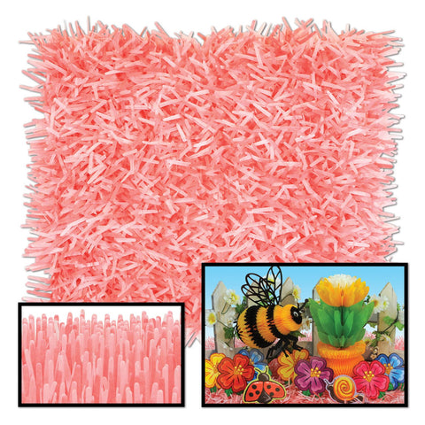Pink fringed tissue grass mat, a party decor item