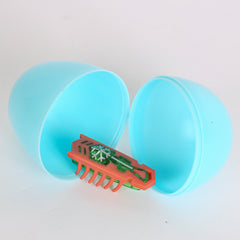 The HEXBUG fits into plastic Easter eggs and becomes an intriguing cat toy