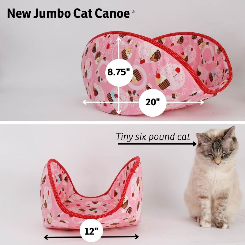 Dimensions of our newly designed jumbo size Cat Canoe® modern cat bed
