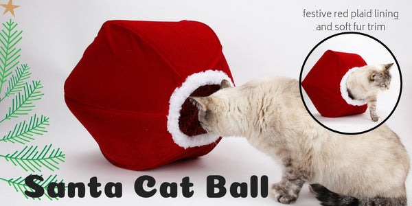 Santa Cat Ball cat bed for Christmas