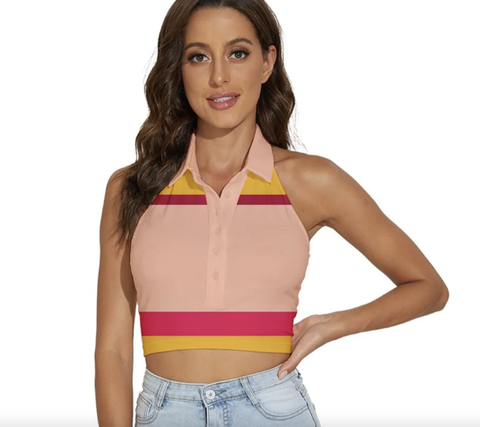 Cropped striped halter top by Art Like That.