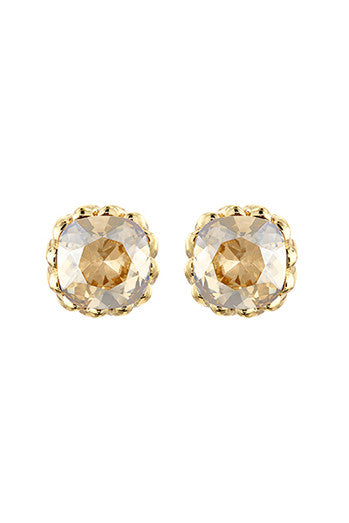 Grace Square Twist Gold Stud Earrings 