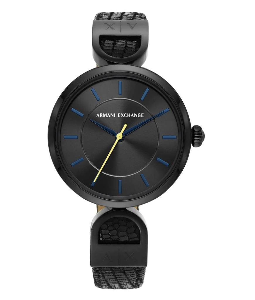 armani exchange black analogue watch