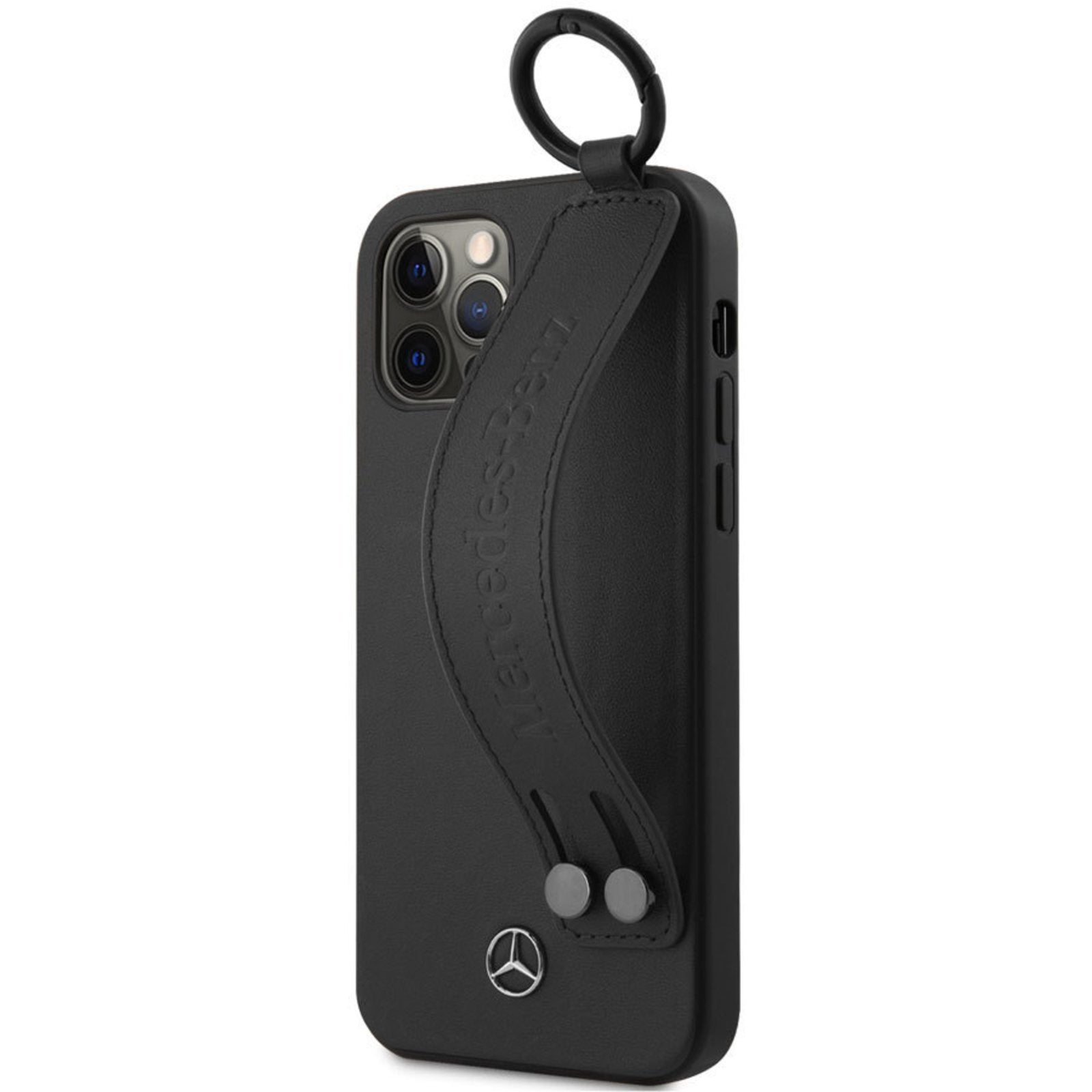 Mercedes Benz Iphone 12 Pro Max Leather Case Hand Strap Black Dna