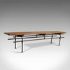 Large Vintage Draper's Bench, English, Pine, Steel, Industrial Seat, Circa 1940