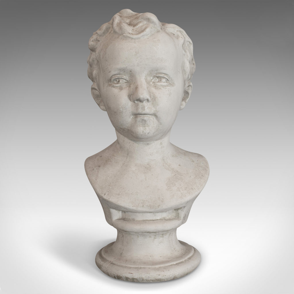 Vintage Child Portrait Bust, English, Plaster, Study, Young Boy ...