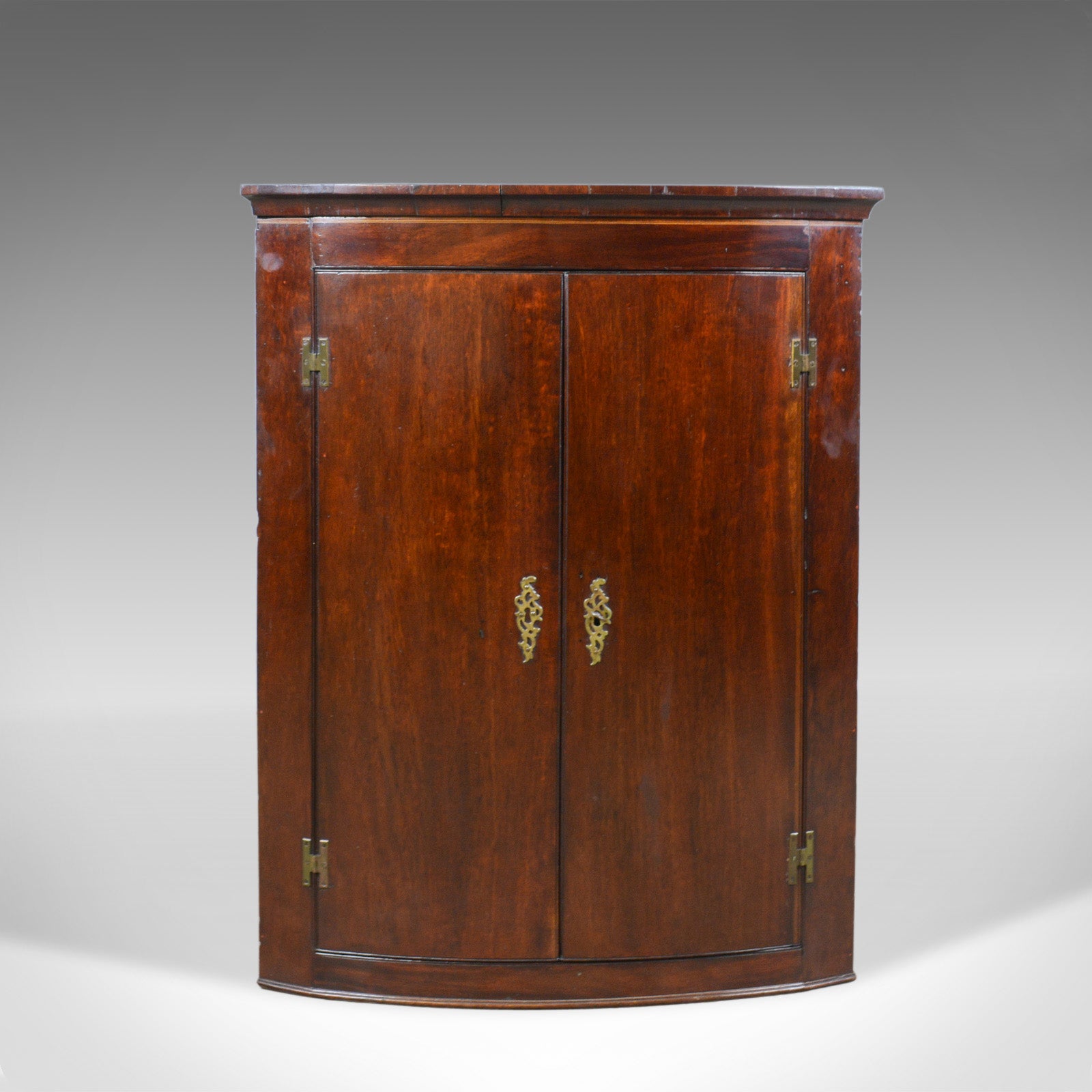 Antique Corner Cabinet Late Georgian Bow Fronted Mahogany
