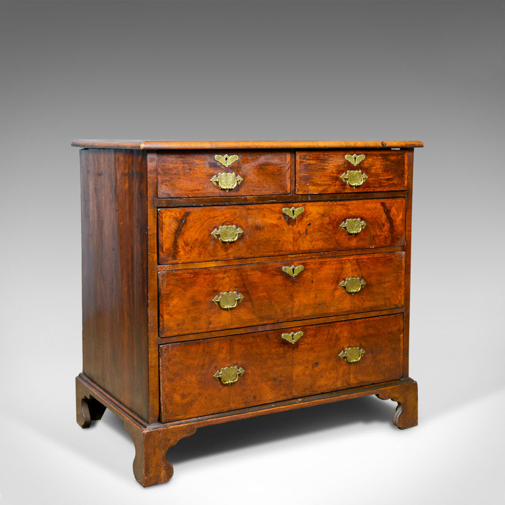 Antique Chest of Drawers, English, Walnut, 18th Century, Circ