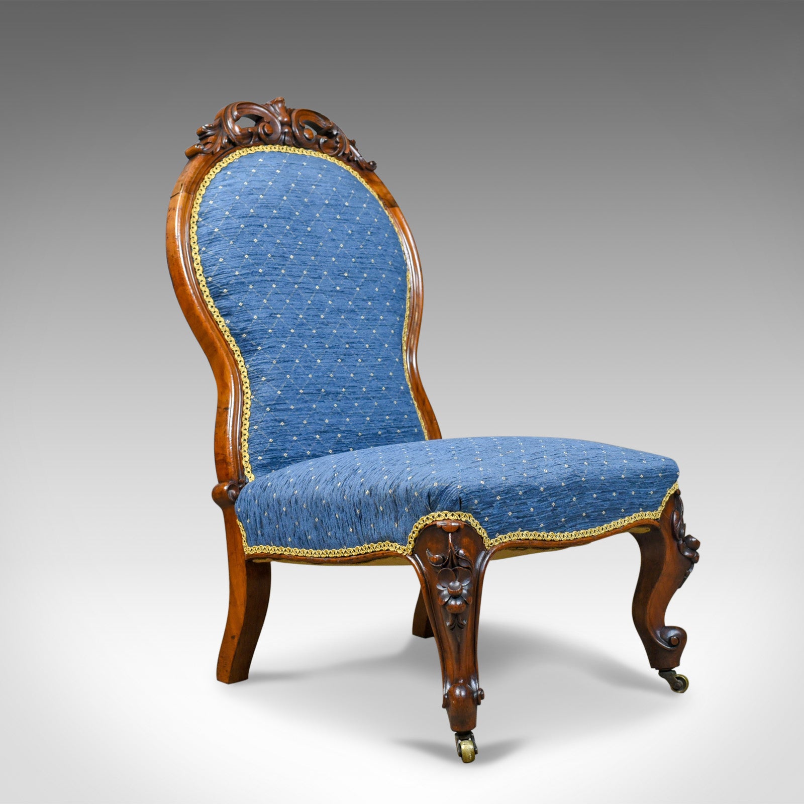 Antique Salon Chair English Early Victorian Walnut Nursing