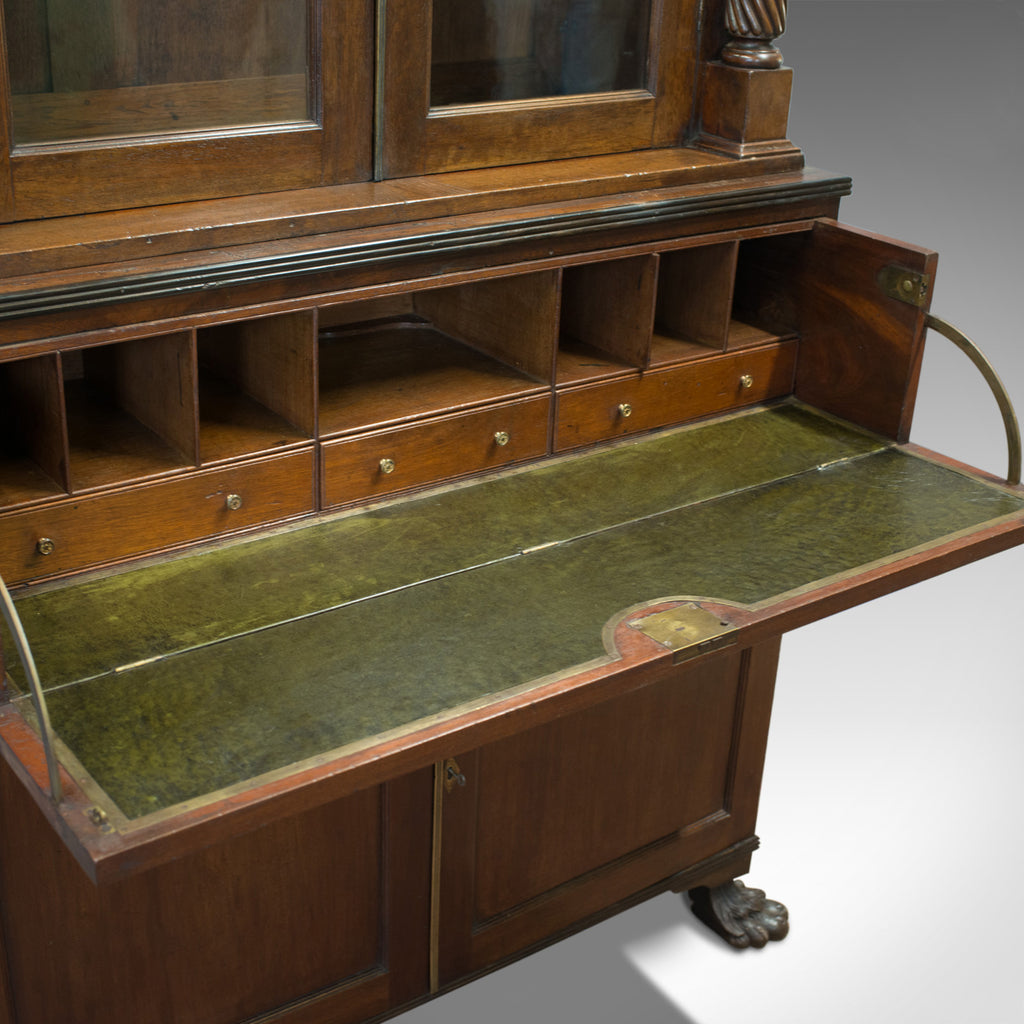 Antique Secretaire Bookcase Scottish Mahogany Cabinet