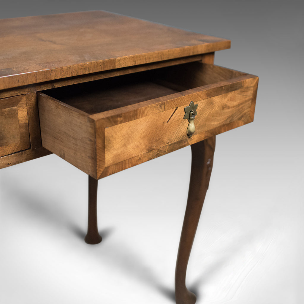 Edwardian Antique Side Table with Drawers, English, Walnut, Circa 1910